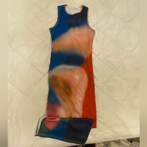 Kendal Jenner style Colorful Abstract Sleeveless Dress